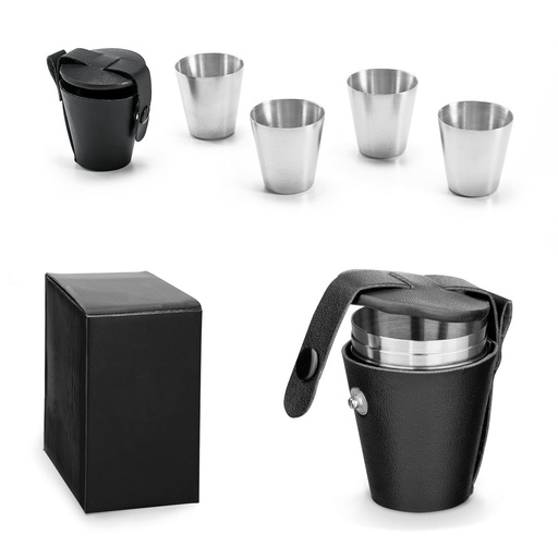 [STR-94664-107] HIMALAYAS. Set di 4 bicchieri in acciaio inossidabile 25 mL