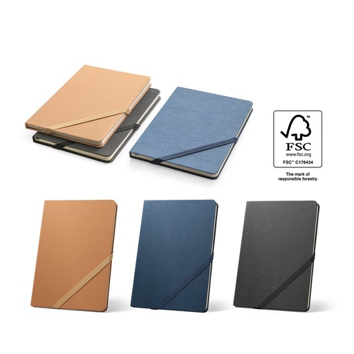 HUXLEY. Block notes A5 con copertina rigida, realizzato in carta resistente all'acqua