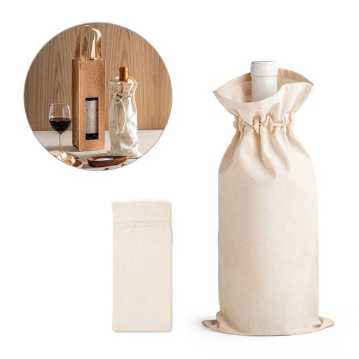 [STR-92883-160] JEROME. Borsa per bottiglia in cotone 100% (180 g/m²)