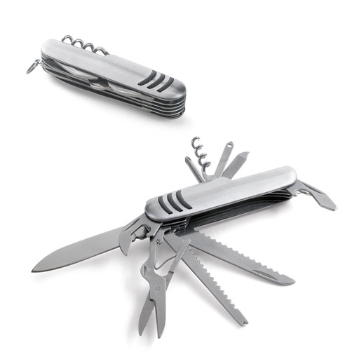 [STR-94147-127] KAPRUN. Coltello tascabile multifunzione in acciaio inossidabile e metallo