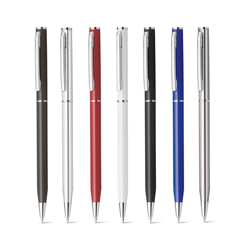LESLEY METALLIC. Penna a sfera in alluminio con clip e meccanismo a rotazione