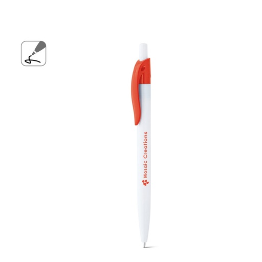 MARS. Penna a sfera in ABS con clip colorata