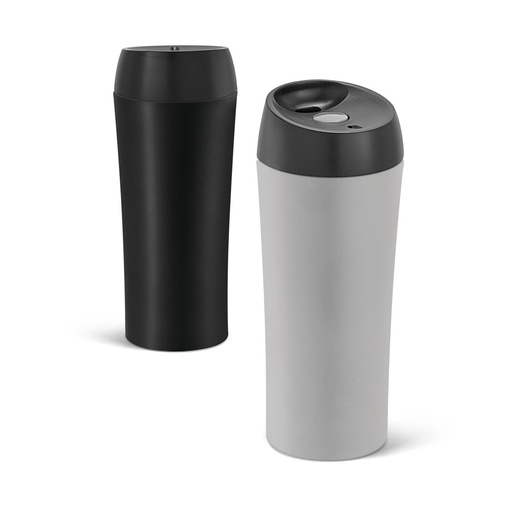 MONARDA. Bicchiere da viaggio in acciaio inox e PP 470 mL