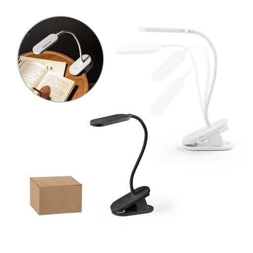 [STR-97141-103] NESBIT II. Lampada portatile da tavolo con clip e autonomia di 30 ore al 65% rABS
