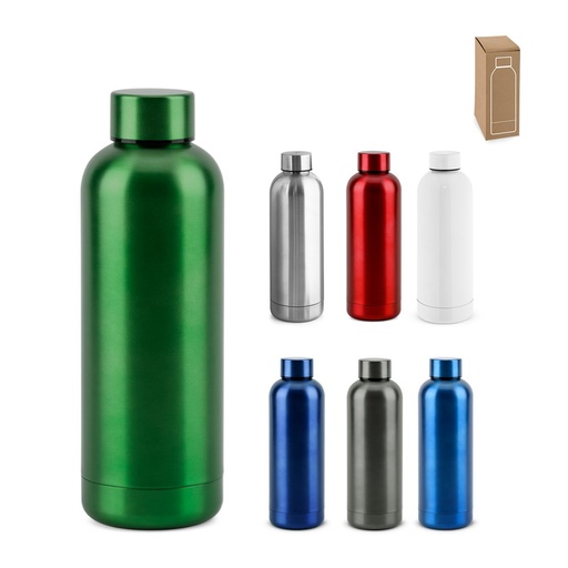 ODIN METTALIC. Borraccia in acciaio inox riciclato al 90% 550 mL