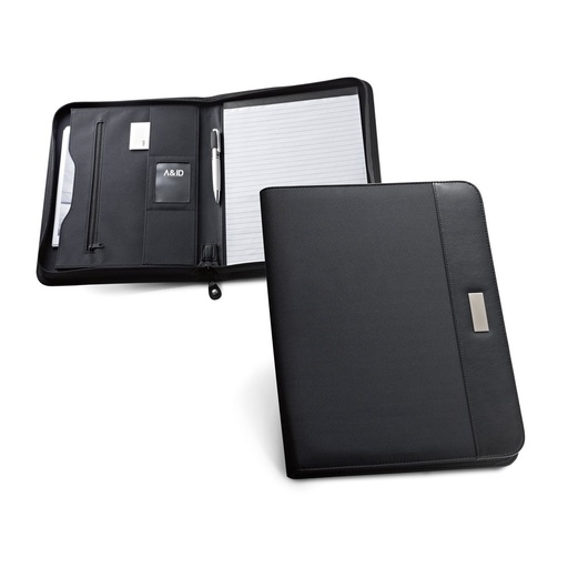 [STR-92044-103] PASZO. Cartella A4 in PU e microfibra con blocco pagine a righe