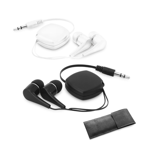 PINEL. Auricolari retrattili con cavo in ABS da 0.75 m