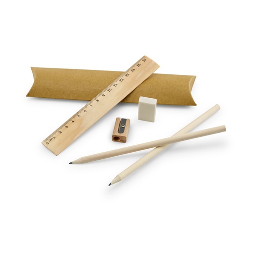 [STR-91932-160] RHOMBUS. Set scrittura scolastico: righello, matite, gomma e temperino