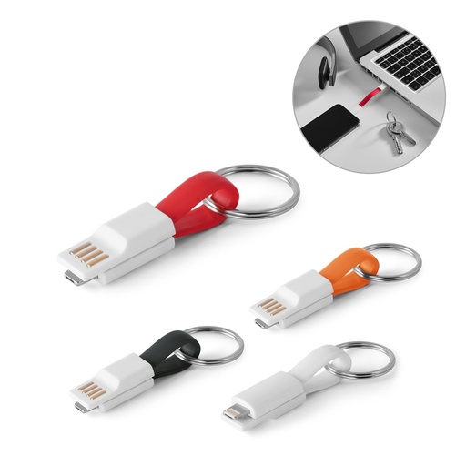 RIEMANN. Cavetto USB con connettore 2 in 1 in ABS e PVC