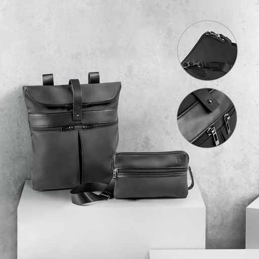 [STR-92146-103] ROVER BACKPACK. Zaino in microfibra e PU
