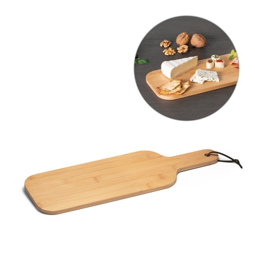 [STR-93831-160] SESAME. Tagliere in bambù con cordoncino, ideale per aperitivi