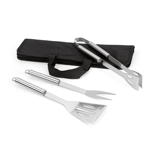 [STR-93998-103] SOARES. Set barbecue composto da 3 pezzi in acciaio inossidabile