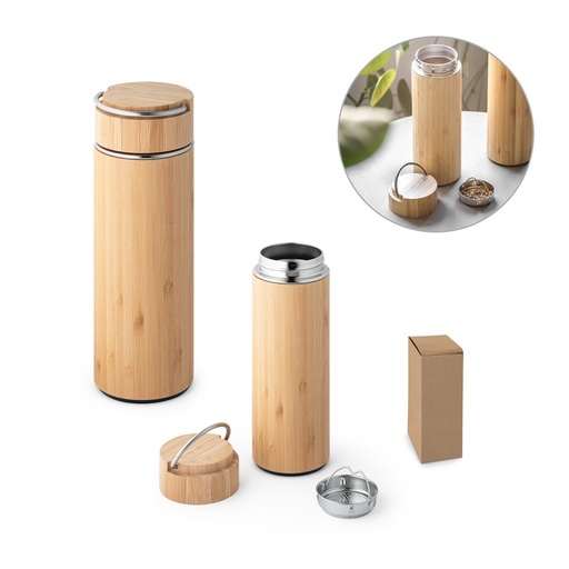 [STR-94239-160] SOW. Borraccia termica in bambù e acciaio inox 440 mL