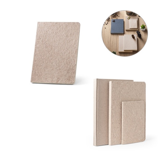 [STR-93290-160] TEAPAD SEMI-RIGID. Block notes A5 con copertina flessibile fabbricata tramite gli scarti della foglie di té (65%)
