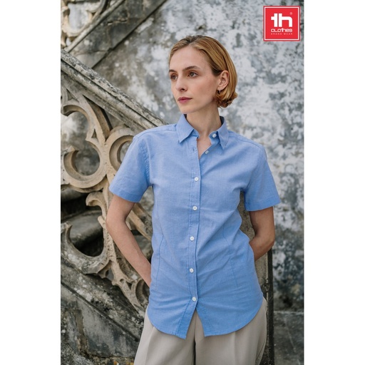 THC LONDON WOMEN. Chemise Oxford à manches courtes pour femme
