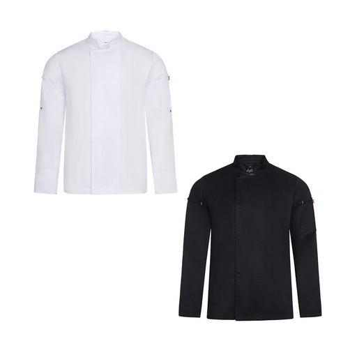 VL AGNI. Giacca da cucina unisex (190 g/m²), realizzata in cotone (35%) e poliestere riciclato (65%)