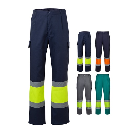 VL ARTEMIS. Pantaloni bicolore, in twill (190g/m²), in cotone (20%) e poliestere (80%)