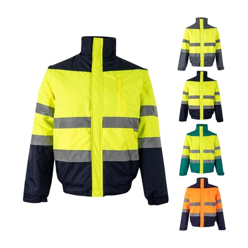 VL JUPITER. Giacca imbottita bicolore (180g/m²) in poliestere (100%), con rivestimento in PU