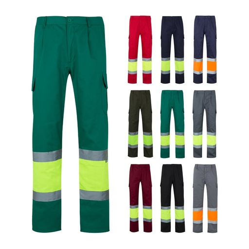 VL POSEIDON LARGE. Pantaloni in twill bicolore con diverse tasche (210g/m²), in cotone (20%) e poliestere (80%)