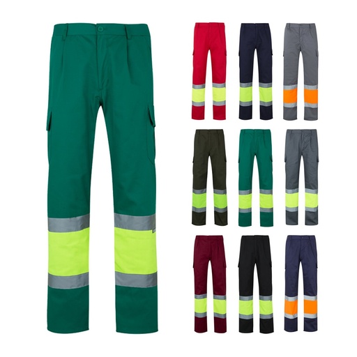 VL POSEIDON. Pantaloni in twill bicolore con diverse tasche (210g/m²), in cotone (20%) e poliestere (80%)