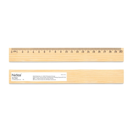 [STR-93660-150] WESLEY 20. Righello in legno di pino con scala graduatada 20 cm