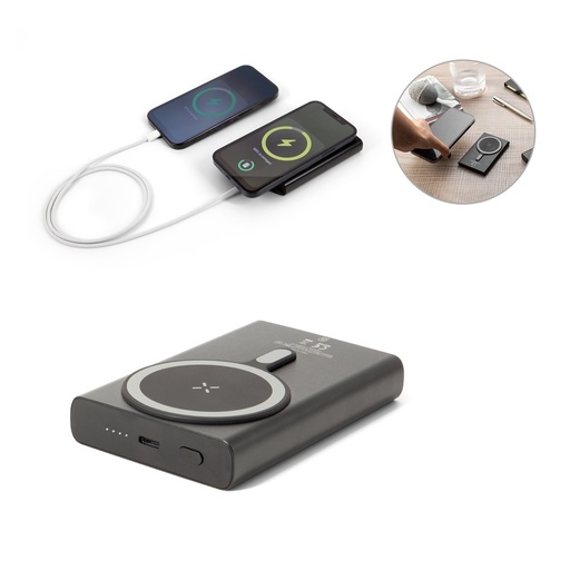 [STR-97216-103] WRIGHT 10. Power bank magnetico con ricarica super rapida in alluminio riciclato e ABS riciclato 10'000 mAh