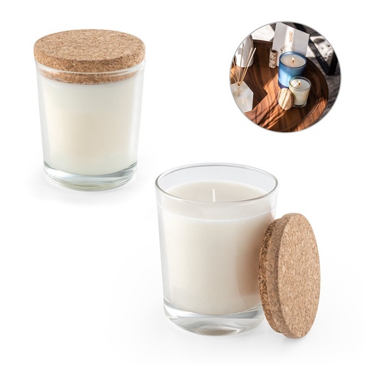 [STR-95078-110] ZEN 180. Candela aromatica in una coppa di vetro con coperchio in sughero 180 g
