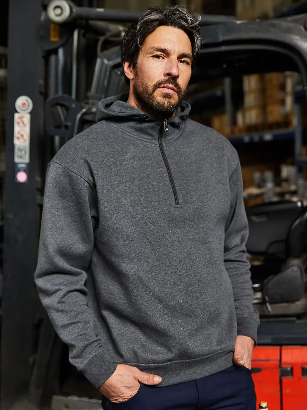 Bio Workwear Half Zip Hoody