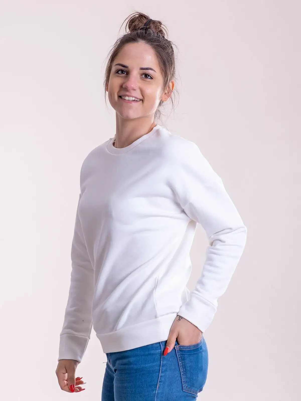 Felpa donna manica setin