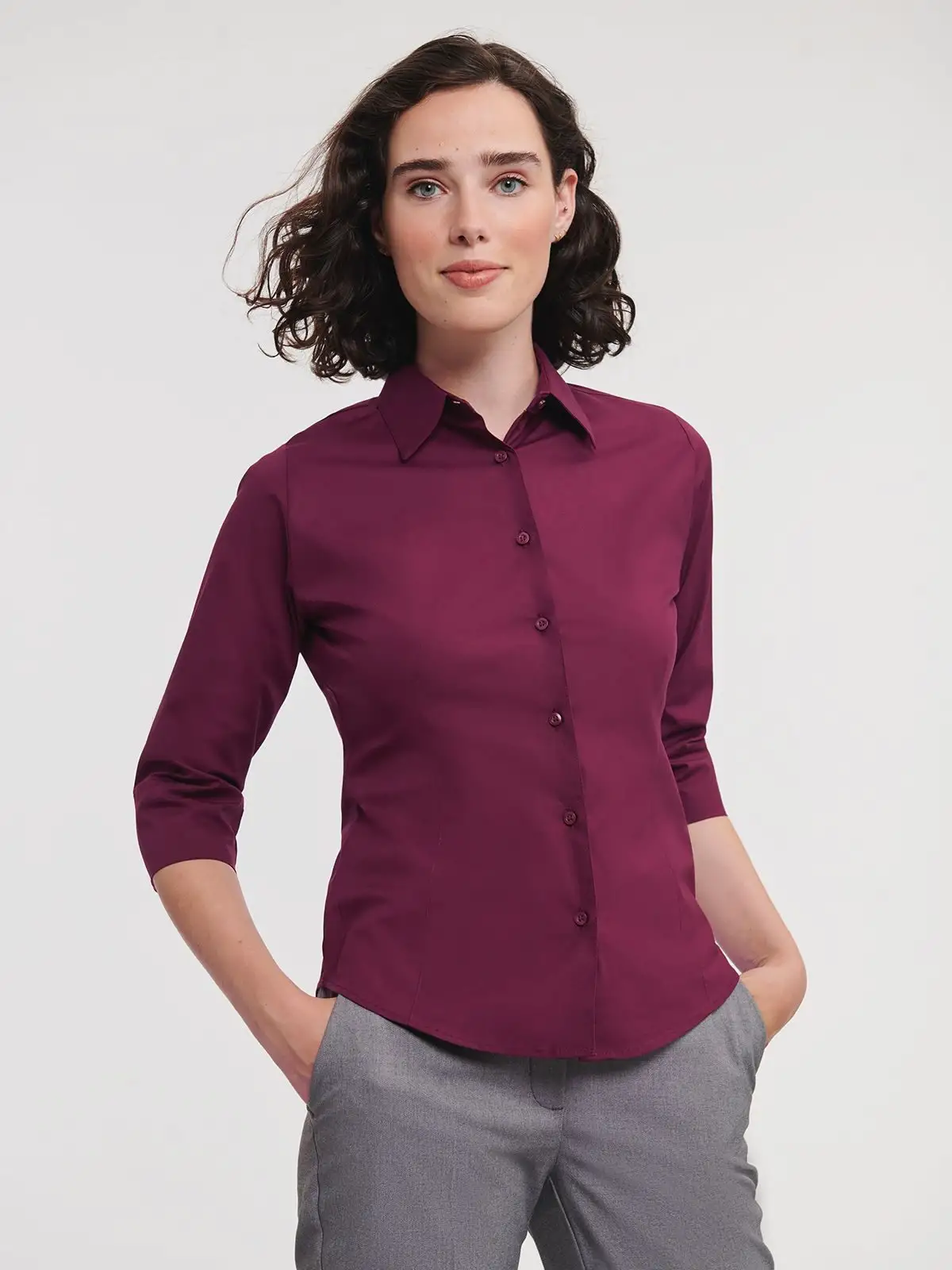 Ladies' 3/4 Sleeve Easy Care Fitted Shirt