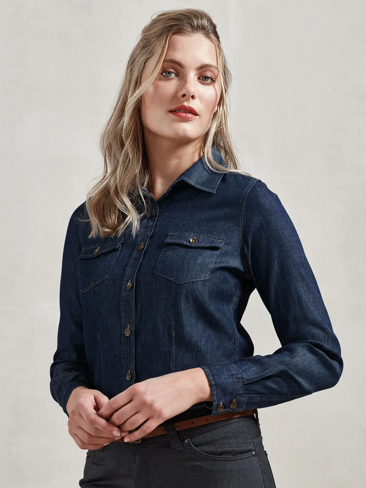Ladies'’ Jeans Stitch Denim Shirt