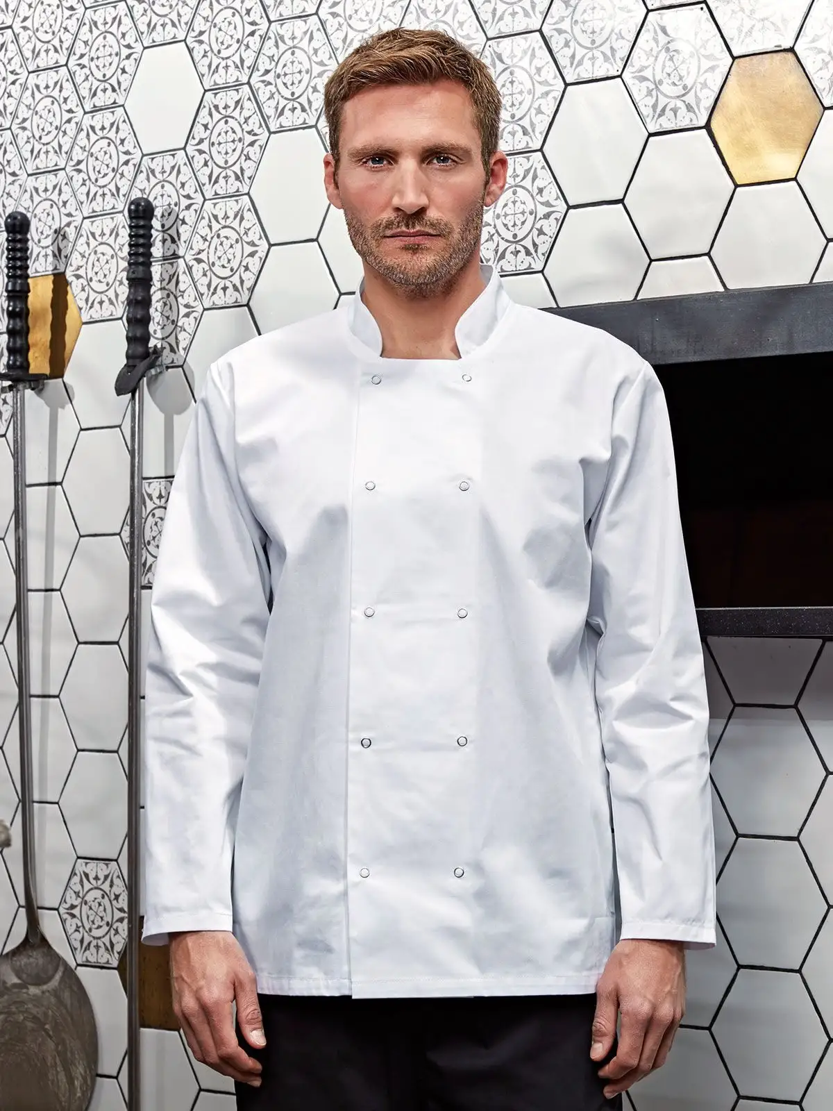 Long Sleeve Press Stud Chef'’s Jacket