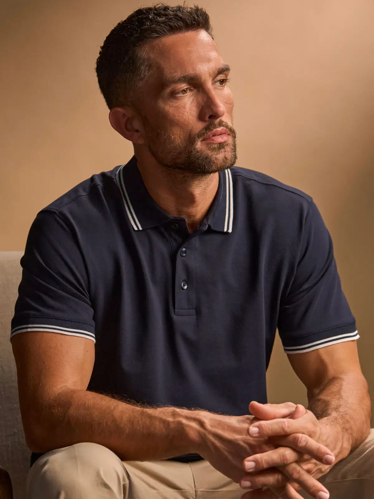 Luxury Stripe Stretch Polo