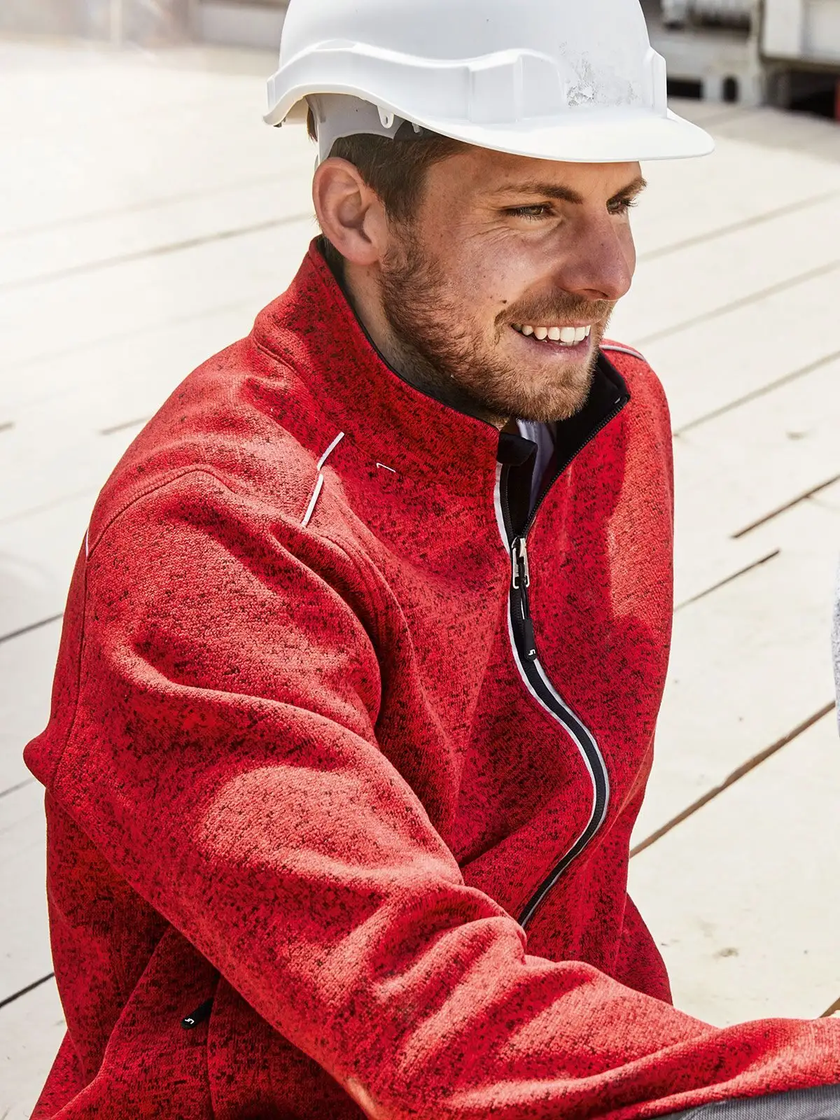 Men's Knitted Workwear Fleece Jacket - Solid