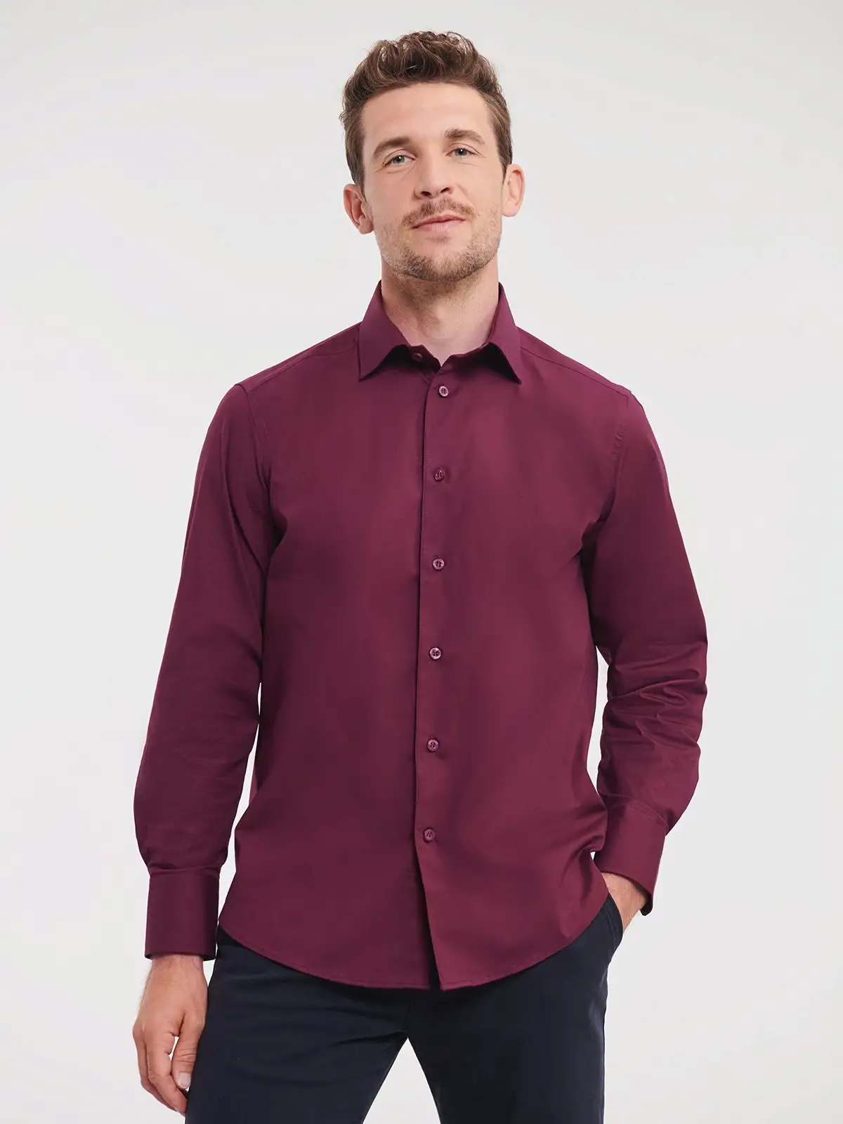 Men's Long Sleeve Easy Care Fitted Shirt