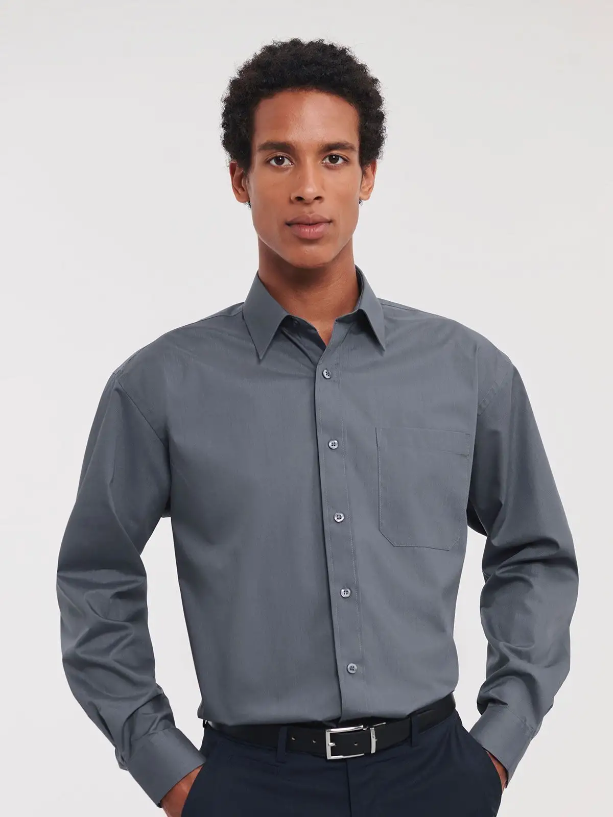 Men's Long Sleeve PolyCotton Poplin Shirt