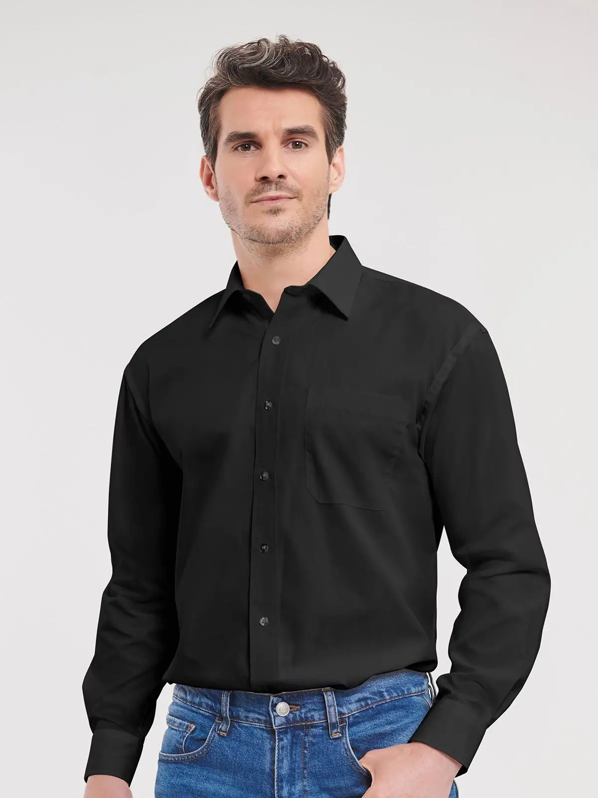 Men's Long Sleeve Pure Cotton Poplin Shirt