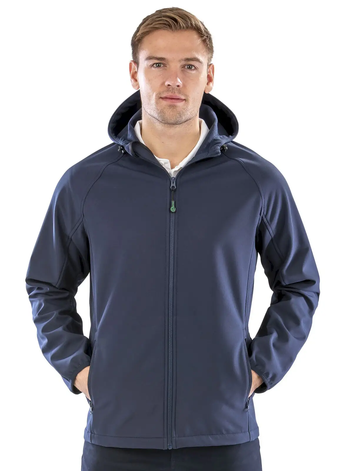 Recycled printable 3-layer hooded softshell